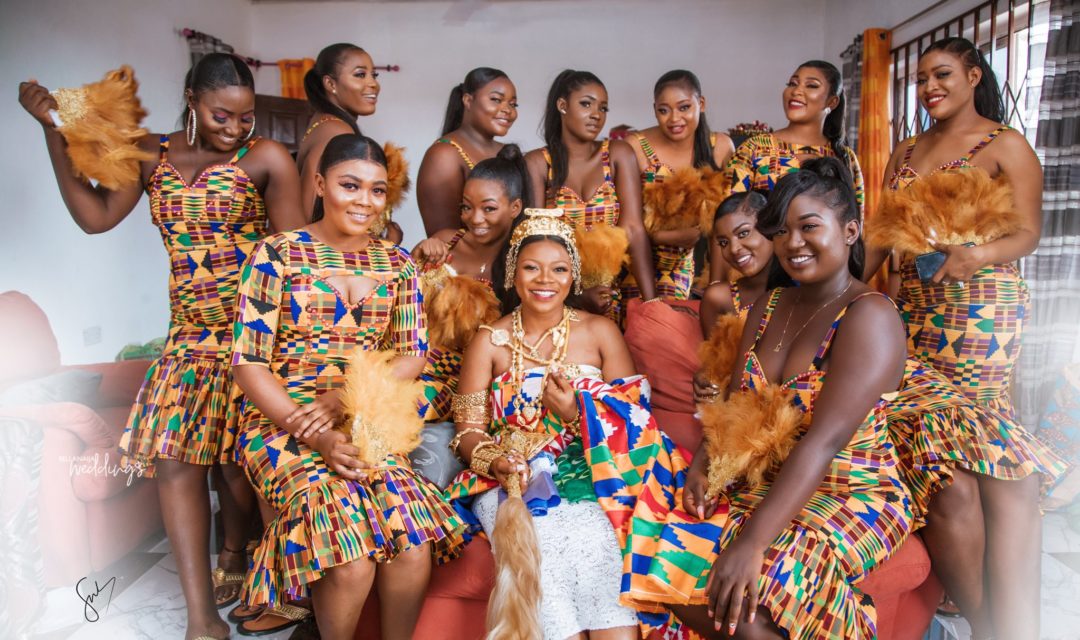 Issa Kente Rush at Loretta & Josh's Traditional Wedding in Ghana