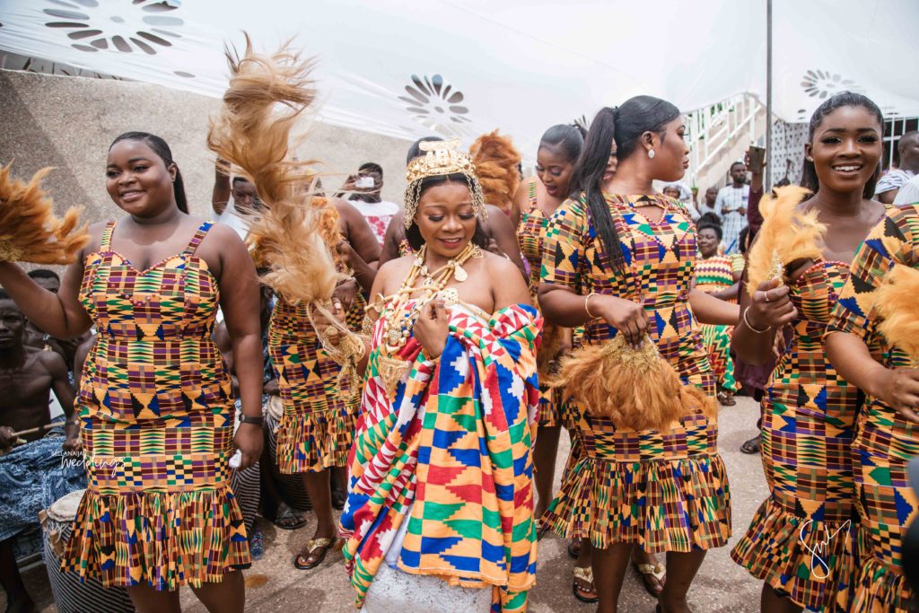 Issa Kente Rush at Loretta & Josh's Traditional Wedding in Ghana