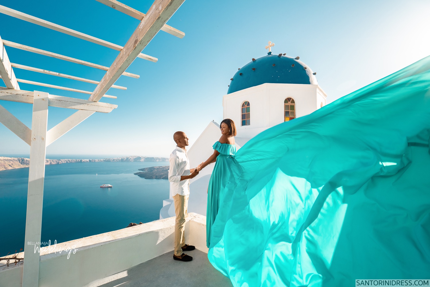 The Ivorian #Aili19 Couple Take Santorini For their Pre-wedding Shoot