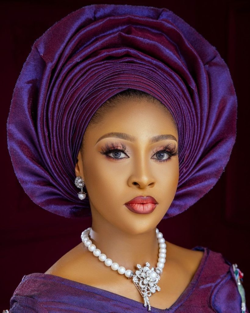 Stun Like Royalty on Your Trad with This Purple Asooke!