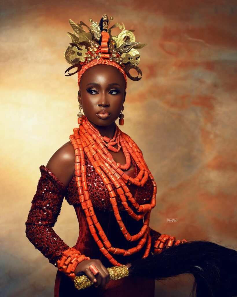 This Edo Bridal Beauty Look Exudes Cultural Elegance & Style